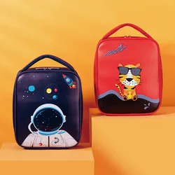 Borse per il pranzo in tela per bambini borsa per il pranzo più fresca per bambini con isolamento termico a strisce di tela funzionale portatile