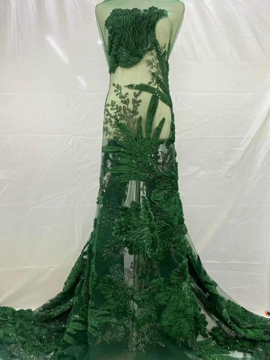 

3D Flower Beads Lace Fabric 2025 High Quality French Mesh Embroidery Sequins Pearls Beaded Nigerian Lace Fabrics