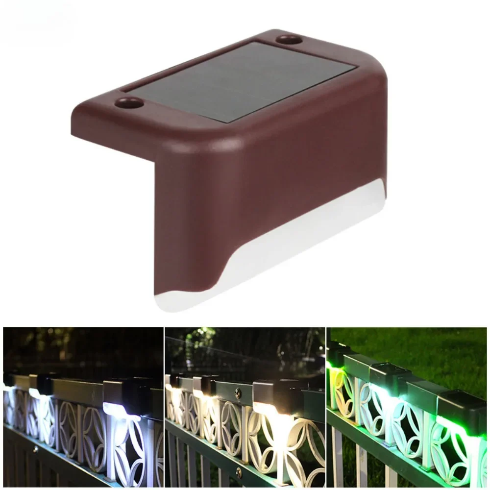 4/2Pack LED Solar Stair Light Lamp Waterproof Passage Courtyard Guardrail Step Night Light for Outdoor Garden Borders Terrace