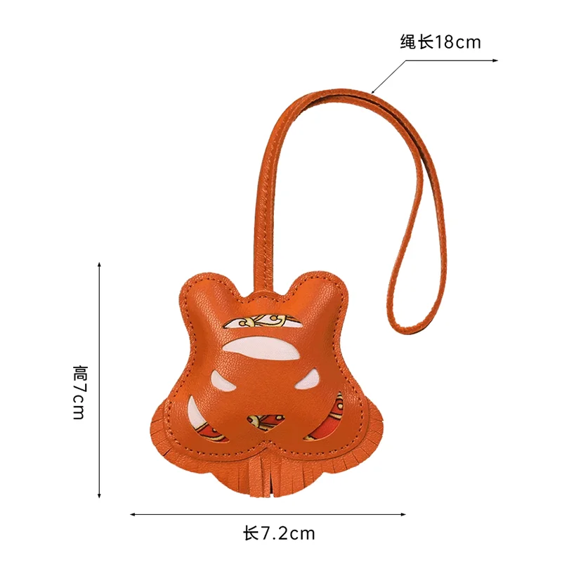 DIMY 2025 Tiger Head Pendant Leather Bag Pendant Women's Car Rearview Mirror Pendant Men's Light Luxury
