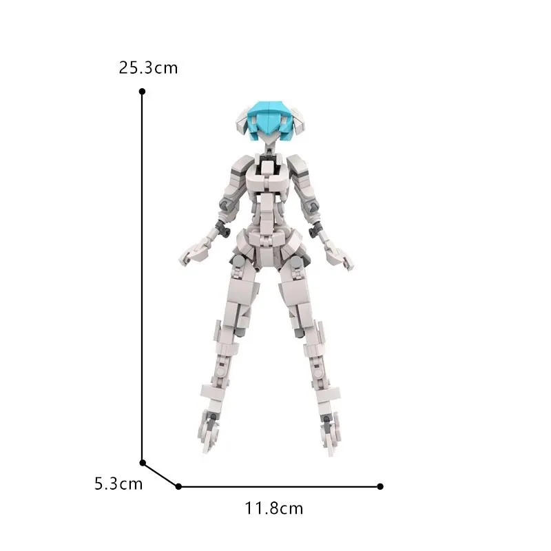 MOC girl robot building block toy compatible with LEGO humanoid model puzzle toy