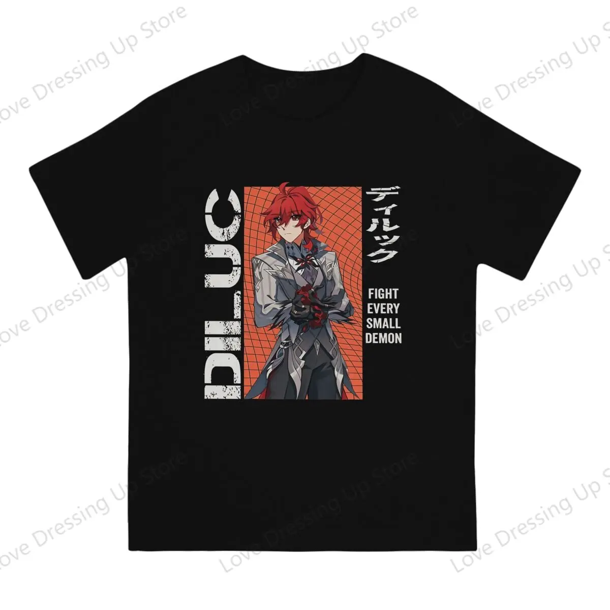 100% Cotton T-shirt  t shirt men Diluc - Genshin Impact Summer Breathable Street Short Sleeve Top S-6XL