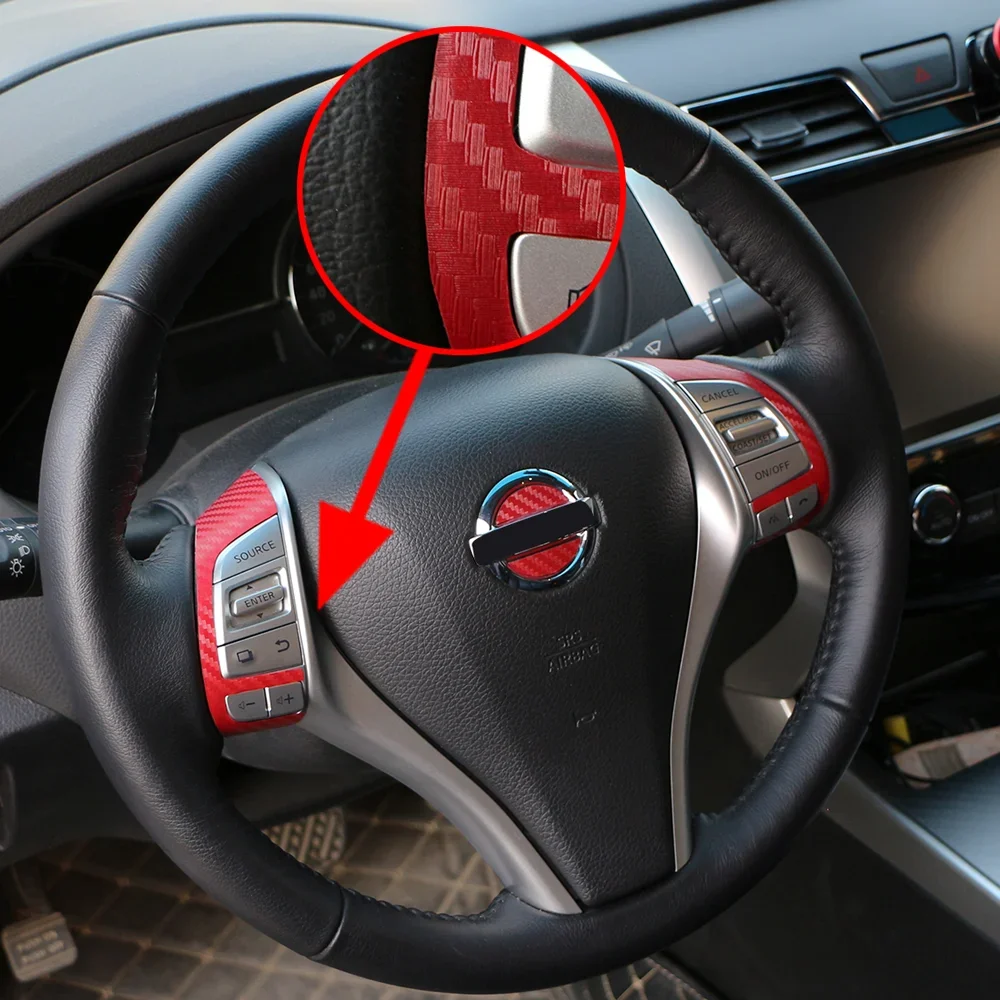 Car Interior Steering Wheel Panel Trim Stickers Carbon Fiber Decoration Suto Accessories For Nissan Xtrail X-Trail X Trail T32