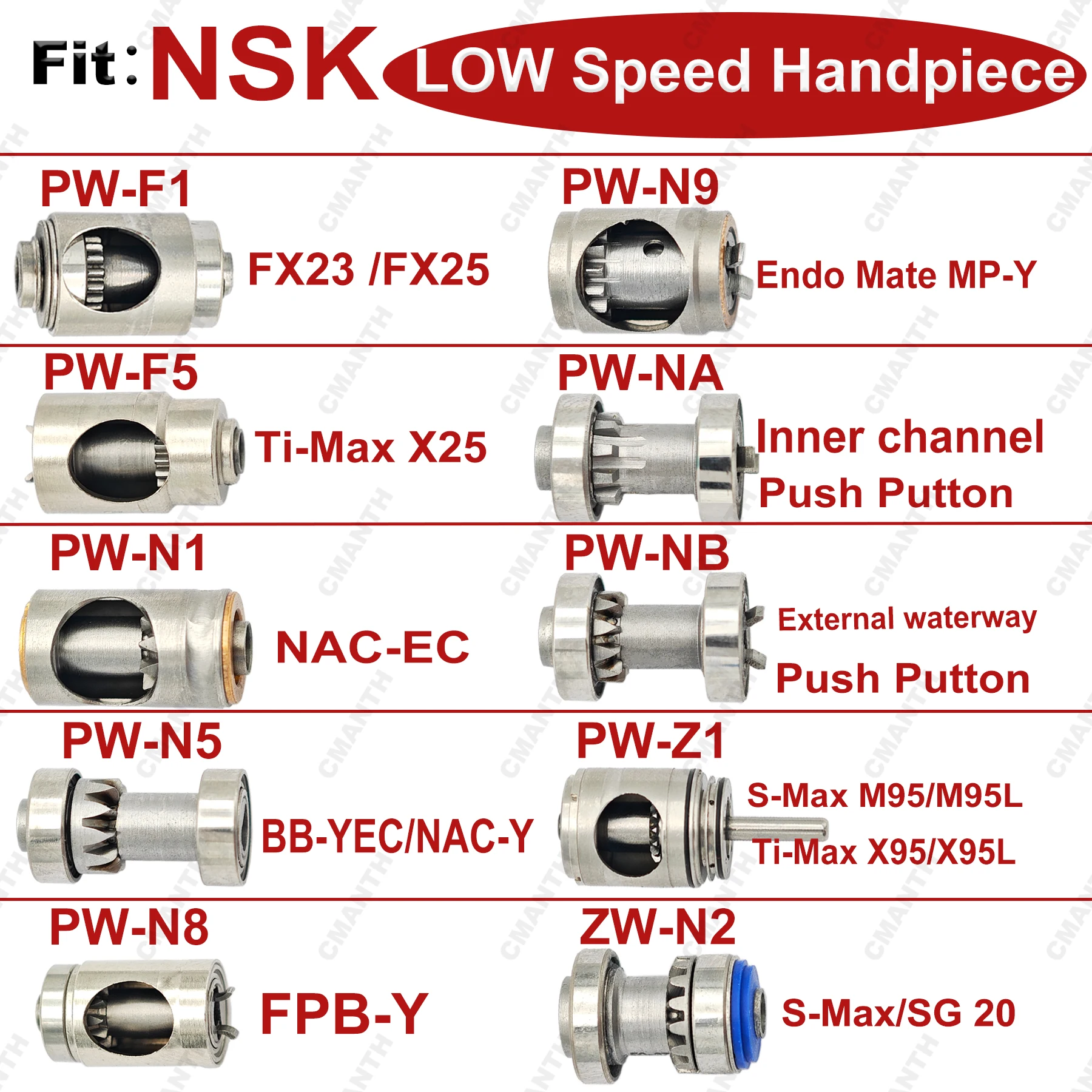 Dental Turbine Cartridge Air Rotor For NSK Low Speed Contra Angle Handpiece 1:5 1:1 Dentistry Accessories Various Models - Image 2