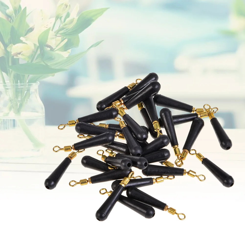 100pcs Rolling Copper Head Fishing Drift Float Connector Fishing Tackle (Size S) rubber fishing float