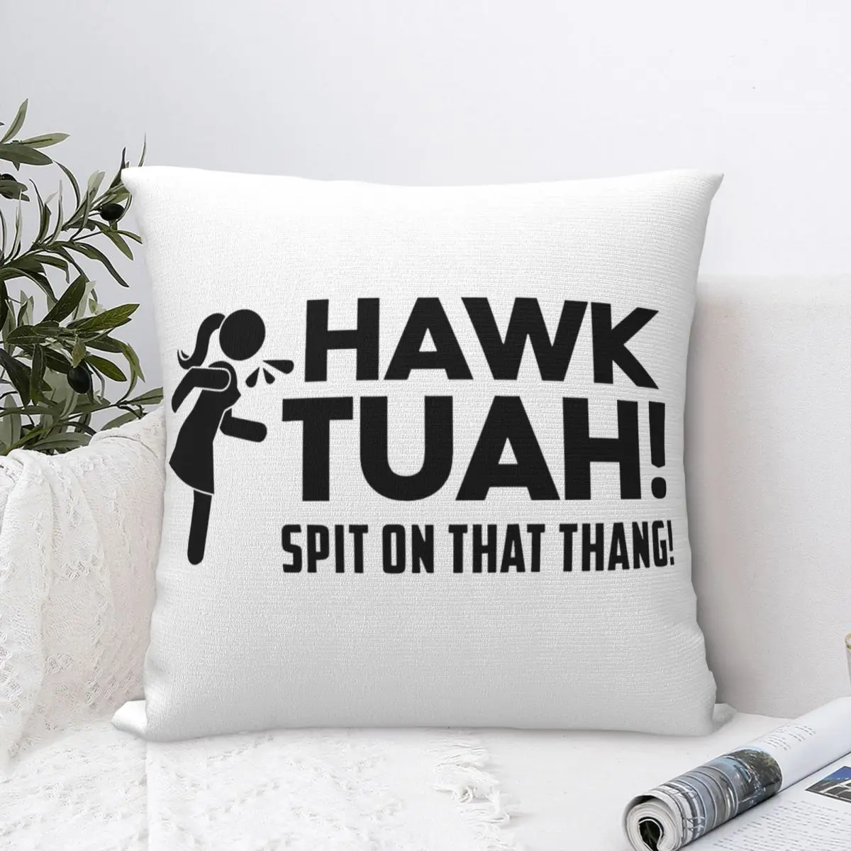 

HAWK TUAH Square Pillow Case Polyester Cushions for Sofa Spit on that Thang Meme 45*45cm Pillowcase