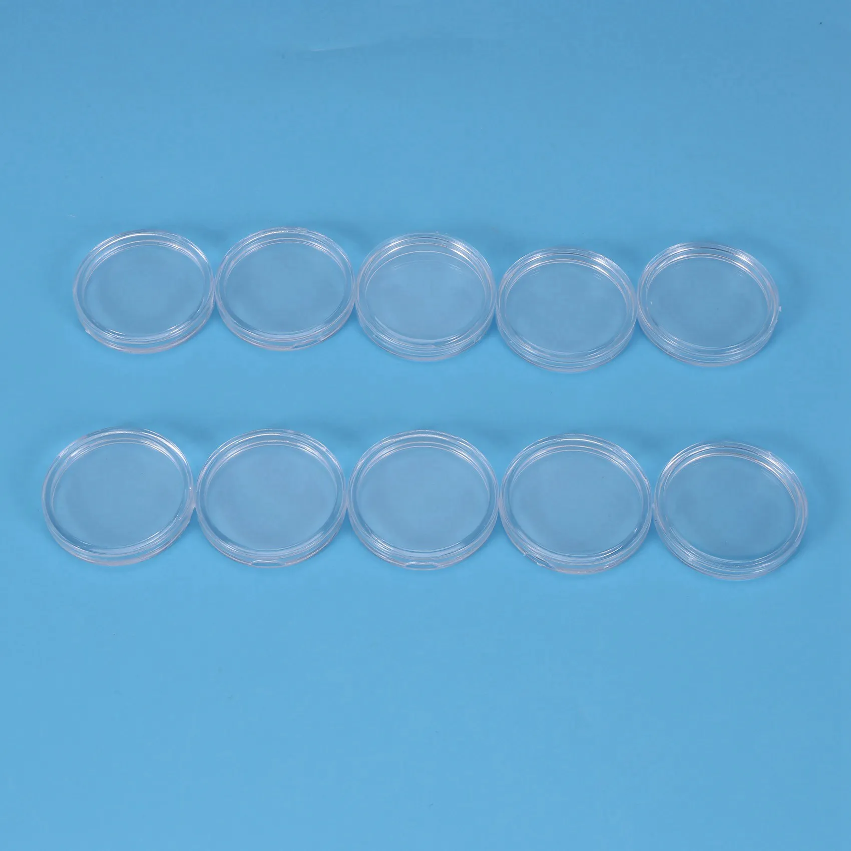 30個の小さな丸い透明プラスチックコインカプセルボックス33mm-ABQU