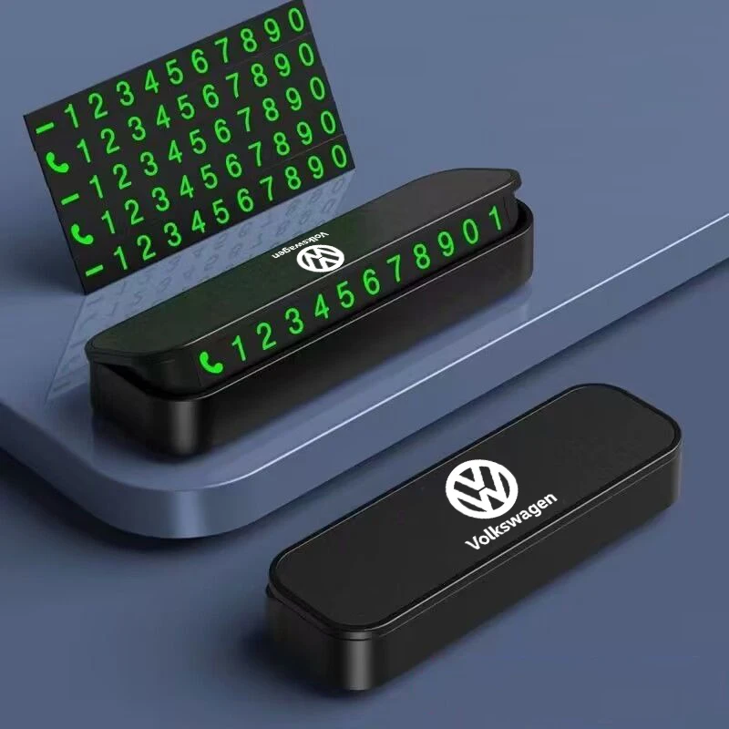 

Car Temporary Parking Card Phone Number Card Plate for VW Volkswagen Golf Polo Passat Touran Jetta Accessories Car Styling