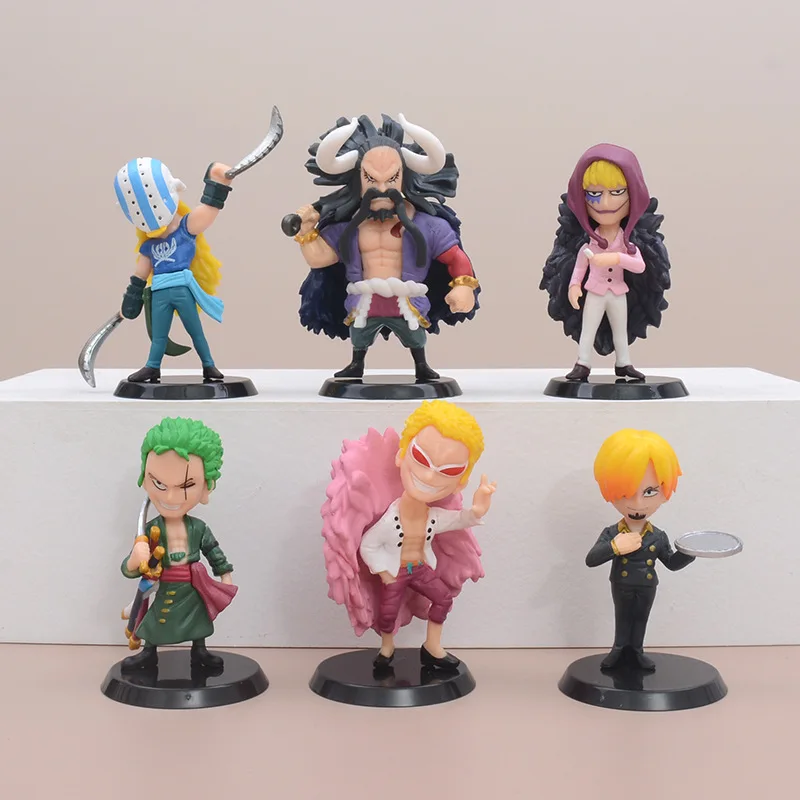 6Pcs/Set 8-10cm One Piece 4th Generation Devil Fruit Sauron Sanji Anime Figure Model Doll Ornament Statue Christmas Toys Gifts