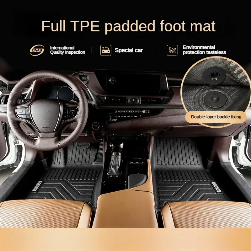 TPE Floor Mats for Lexus ES200 250 300h 350 LHD ICEV Hybrid Full Coverage Waterproof Surround Threshold Accessories