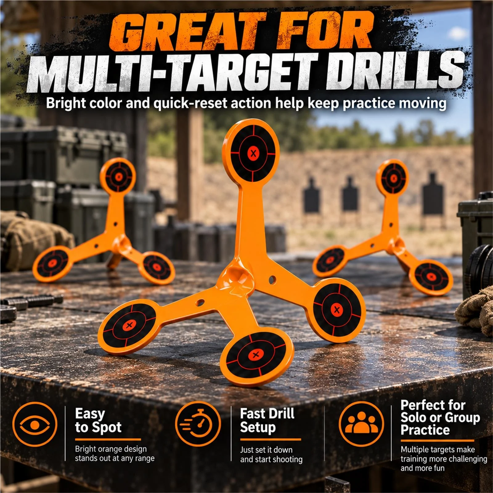 3PCS Rolling Flip Shooting Target Auto Reset Practice Set Self Righting Reactive Target with Sticker for Indoor Outdoor Training