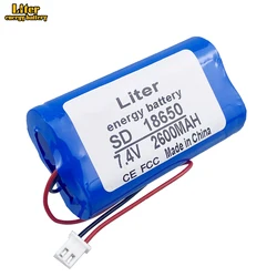 Bateria litowa 7.2 V / 7.4 V / 8.4 V 18650, 2600 mA, ładowalny akumulator, megafon, głośnik, płyta ochronna