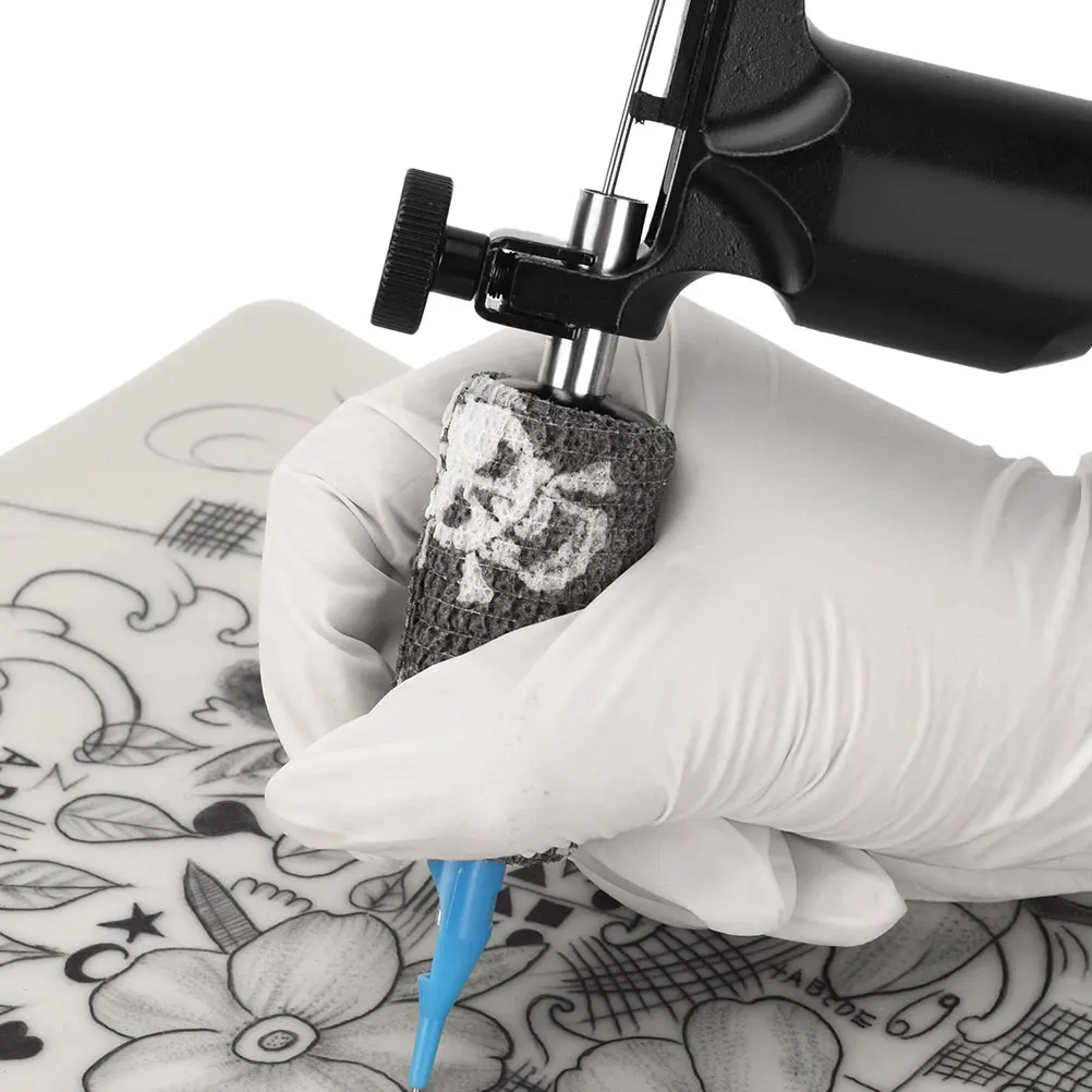 

5 Rolls Self Adhesive Tattoo Bandage 180cm Anti Skid Sweat Absorbent Breathing Fabric Machine Handle Practical Tools