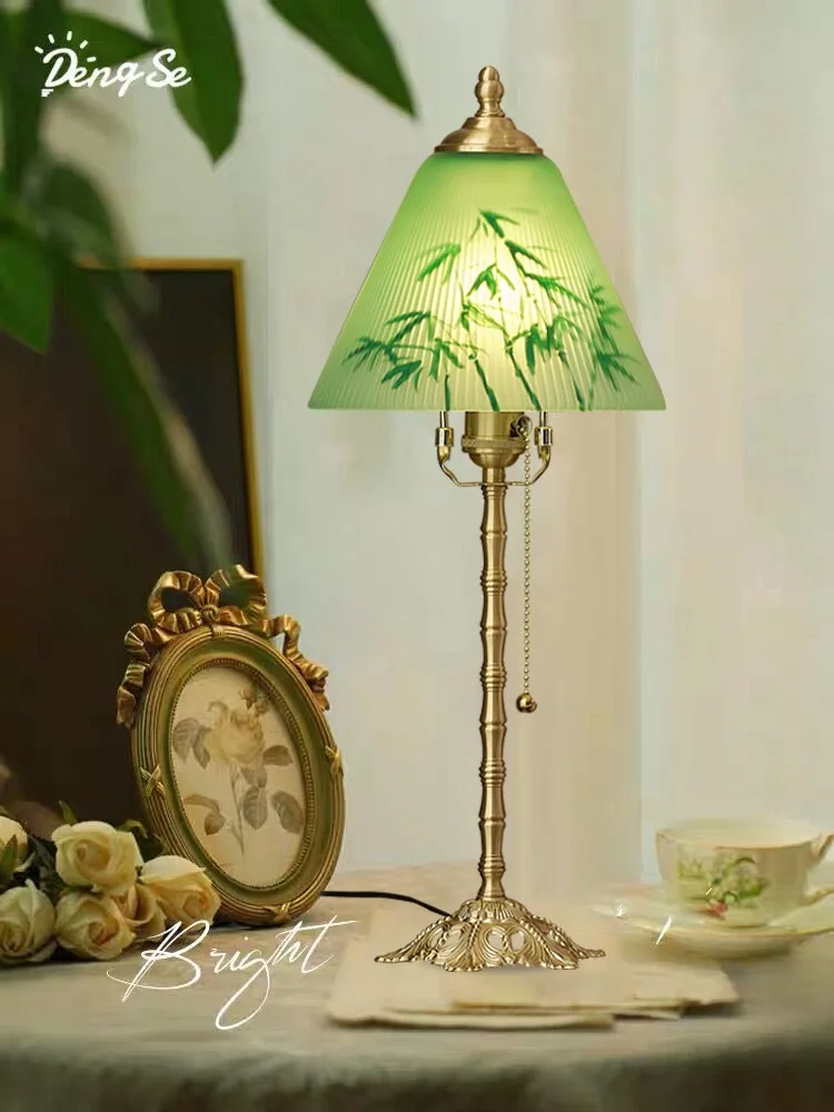 Hand-painted medieval style old Shanghai new Chinese bedside lamp living room bedroom decoration retro table lamp atmosphere lam