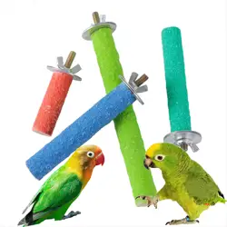 Pet Claw Grinding Stick Bird Cage Perch Stand Stick Parrot Stand Rod Claw Grinding Cleaning Toy Bird Perch Stand Random Colors