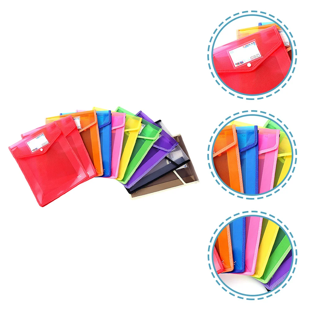 

10pcs File Folder Pp Material Lightweight A4 Document Holder For Office School Business Stationery Storage Portable