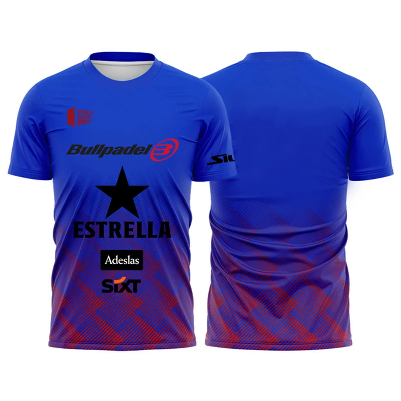 2024 New Quick Dry Men\'s Padel T-Shirt Breathable Tennis T Shirts New World Padel Fans Tshirt Sweat Absorption Fitness Sportwear