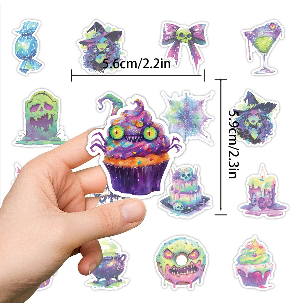 

10/30/50pcs Halloween Gothic Coloful Graffiti Stickers Cool Decals Decoration DIY Skateboard Luggage Phone Cartoon Skull Sticker