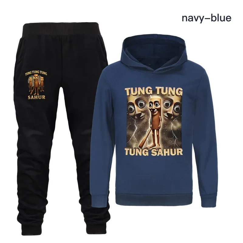 أطفال تونغ تونغ تونغ الصحور صبي فتاة هوديس السراويل دعوى الكرتون الصحور طباعة ملابس الأطفال بلوزات #4