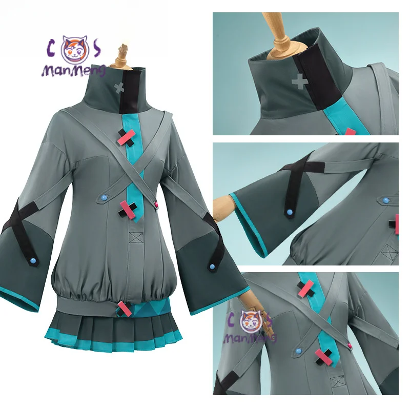 

Мику аниме игра виртуальная певица косплей костюм театральная версия JK униформа платье носки головной убор куртка Хэллоуин Рождественский костюм