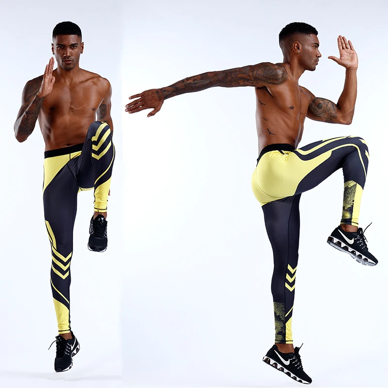 Männer Lauf Leggings Sportswear Quick Dry Gym Fitness Strumpfhosen Workout Training Jogging Sport Hosen Kompression Sport Hosen – Detail 12