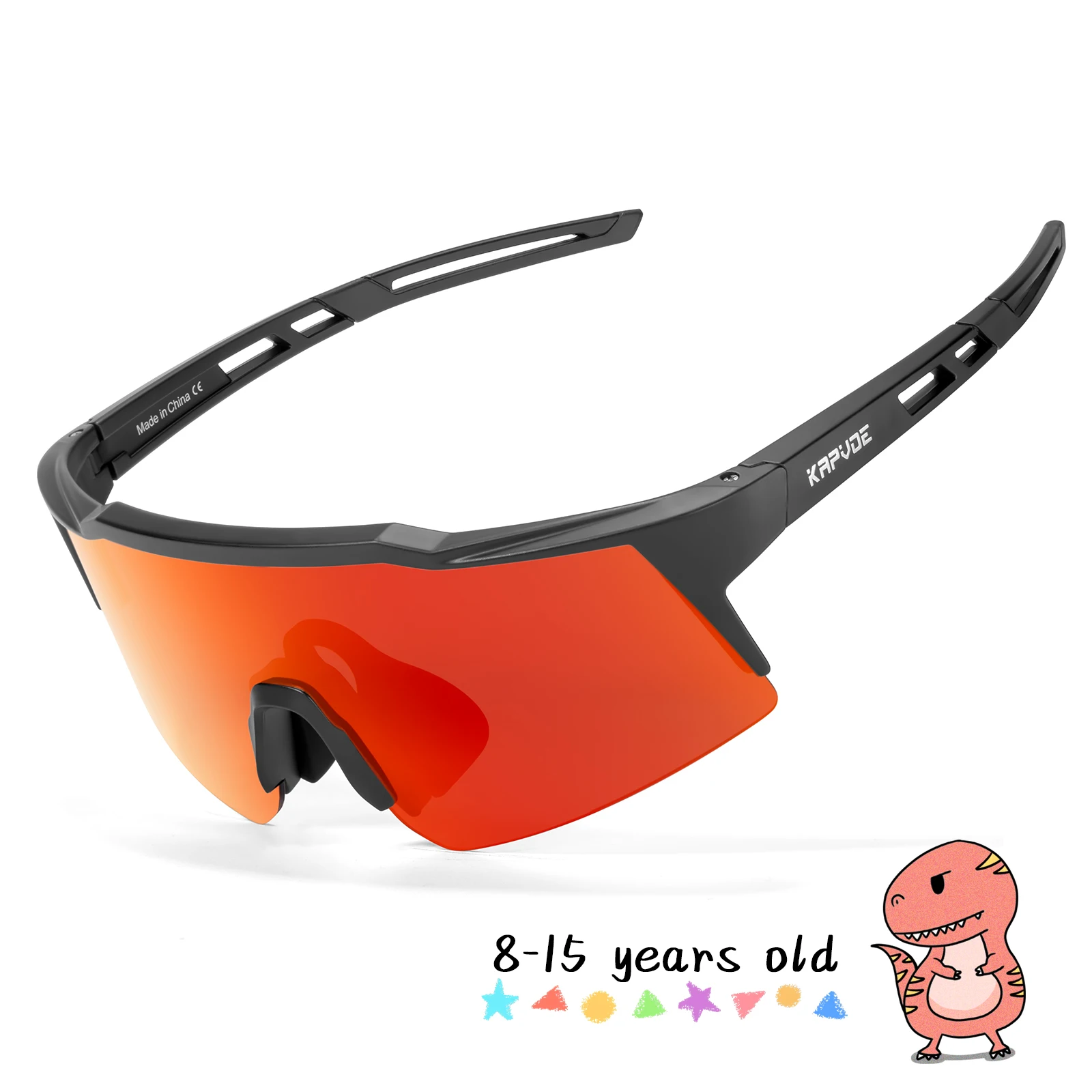 Kapvoe Kind photo chrome Sport Sonnenbrille Fahrrad brille Kinder uv400 Jungen Fahrrad Skaten für Mädchen Outdoor Fahrrad Schutz