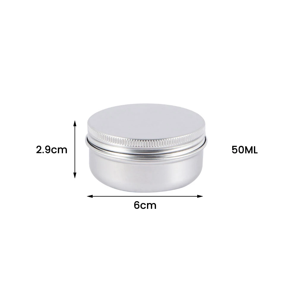 10Pcs Aluminum Jars 50ML Refillable Empty Metal Pot Mini Portable Aluminum Container Travel Sample Pot for Cosmetic Jewelry