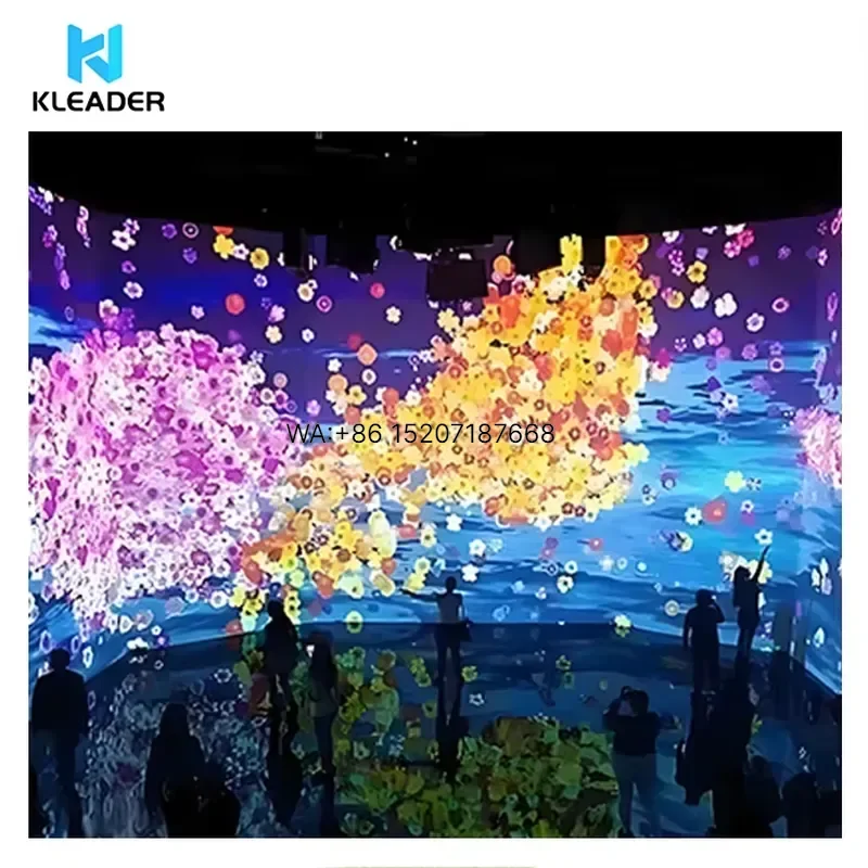 Wmwmnu 3D Immersive Projector for Interactive Projection Games 360 Cave Art Room Augmented Reality Mapping Screen Event