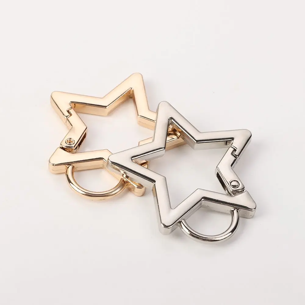 gold silver Zinc Alloy Hooks Star Push Trigger Carabiner Purses Handbags Snap Clasp Clip Spring Ring Buckles Bag Belt Buckle