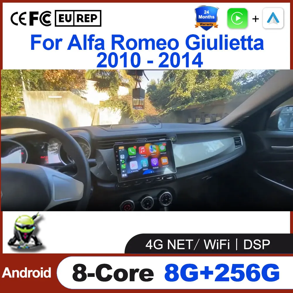 Android Auto Car Radio Multimedia For Alfa Romeo Giulietta 2010 - 2014 Stereo GPS Navigation Wireless Carplay Wifi Tools Fan