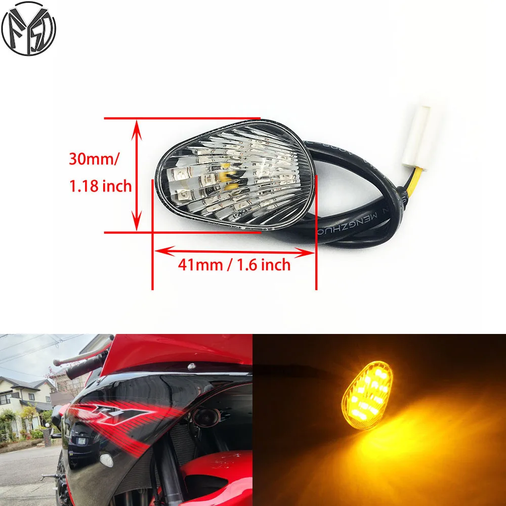 

LED Turn Signal Light Indicator Lamp Flush Mount For Yamaha YZF R1 R6 R6S Motorcycle accessories