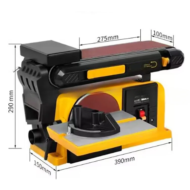 750W Multifunction New 4*6 Wide Belt Sander Combination Belt Disc Carpentry Sanding Machine for Wood Engraving Drilling Grinding