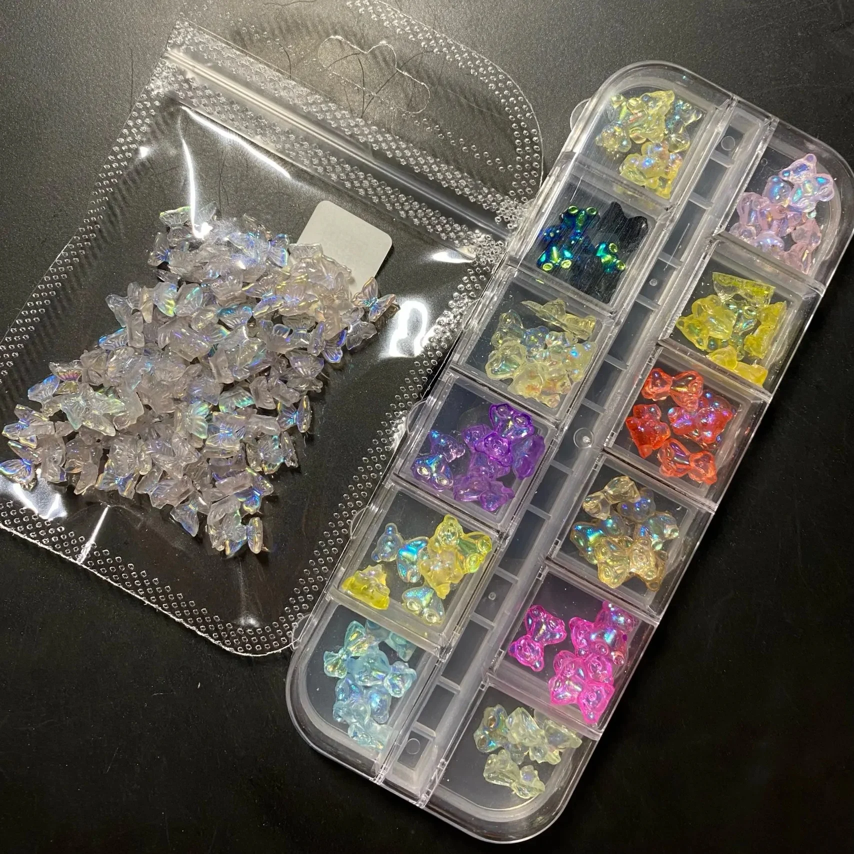 1Pack 3D Cartoon Candy Bears Nagel Charms Hypoallergen Harz Aurora Bär DIY Maniküre Dekor Nagel Zubehör Für Frauen & Mädchen *