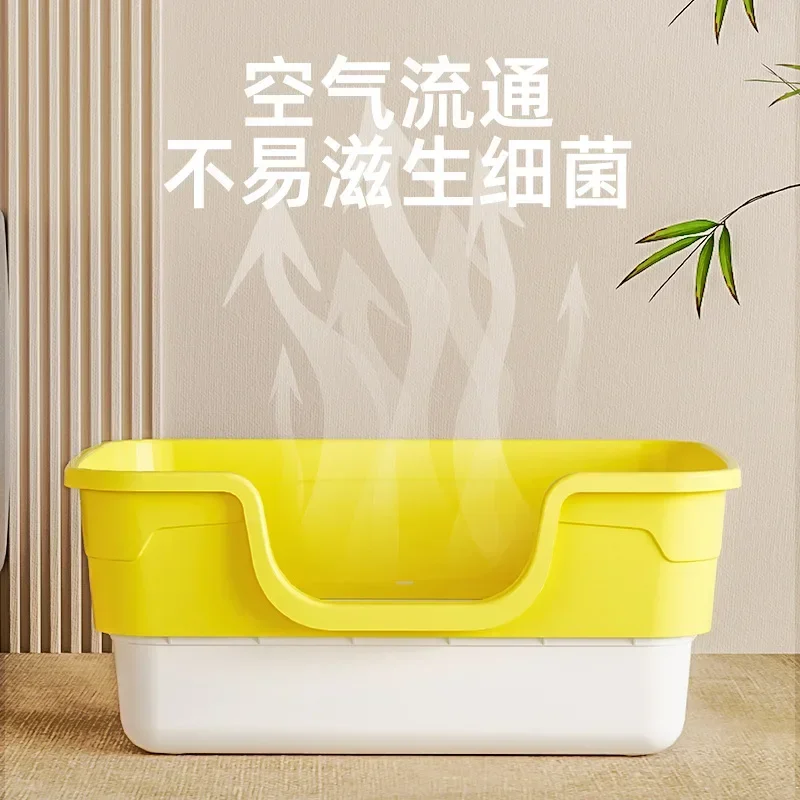 Integrated Cat Litter Box Removable Semi-closed Cat Litter Box Open Splash-proof Large Pet Toilet