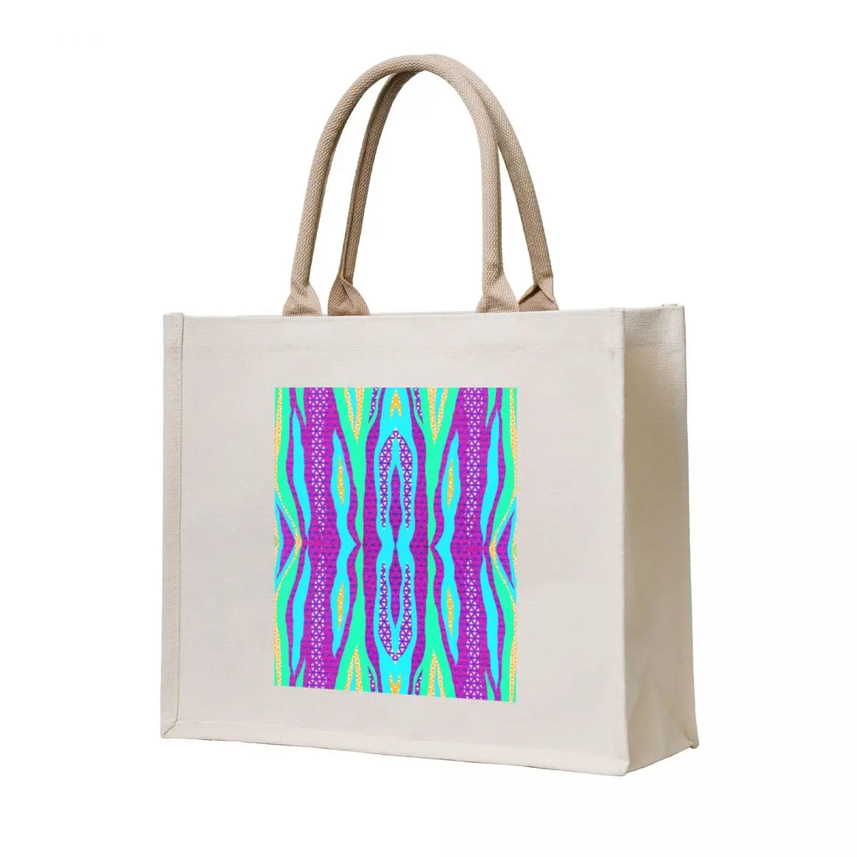 GEOMETRIC ABSTRACT FLOWER OF LIFE ZEBRA PRINT Tote Bag Lady bag tote bags aesthetic canvas tote bag
