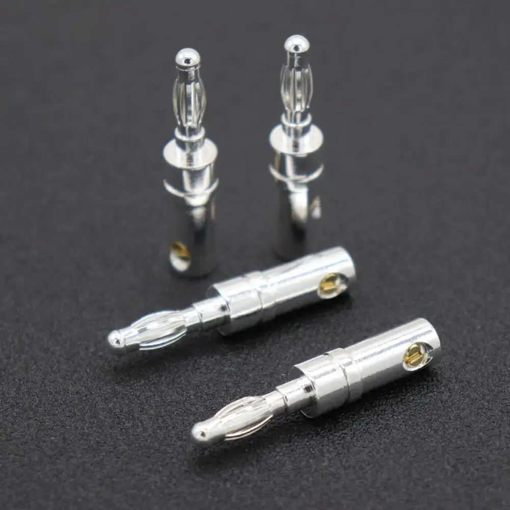 High Quality Rhodium Plated Audio Grade Speaker Cable Connectors Banana plug without logo