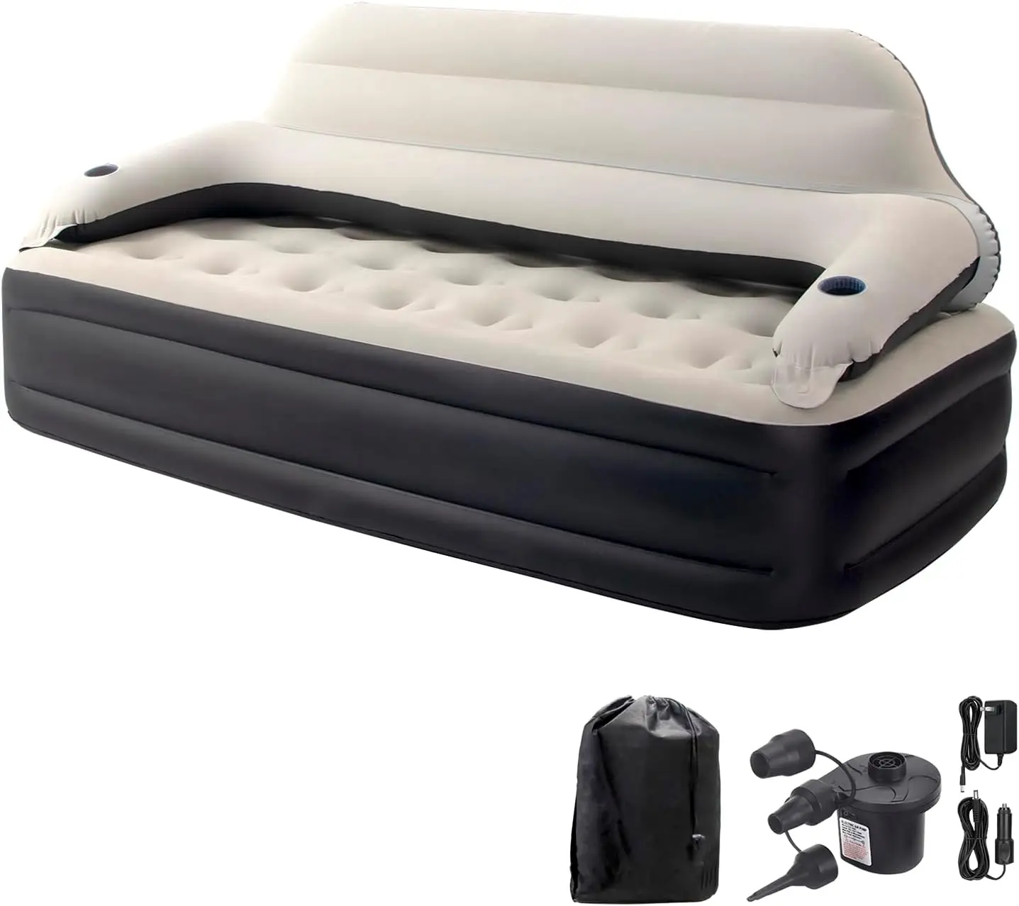 Air Sofa Bed Mattress with Headboard and Pump,Blow Up Couch Inflatable Bed