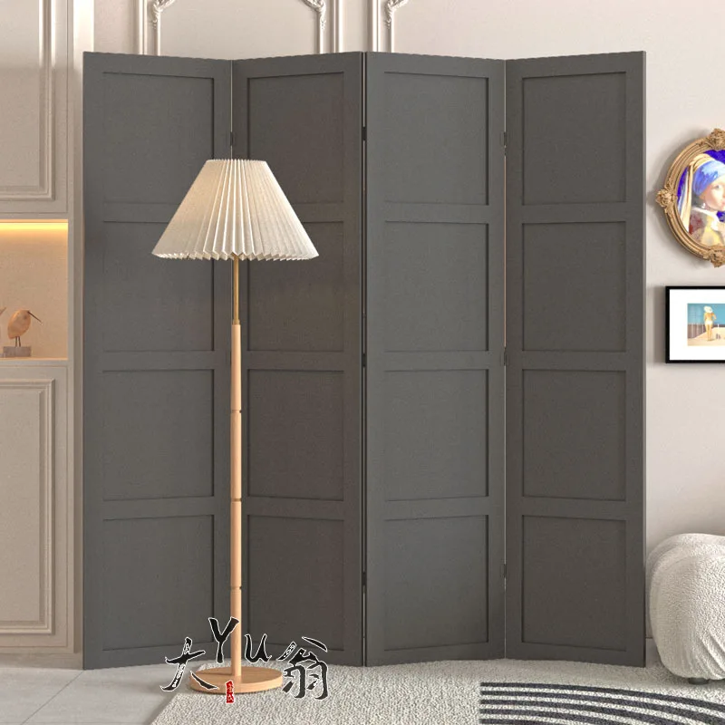 Pure white screen folding living room mobile modern office hotel entrance partition photography cream style folding screen