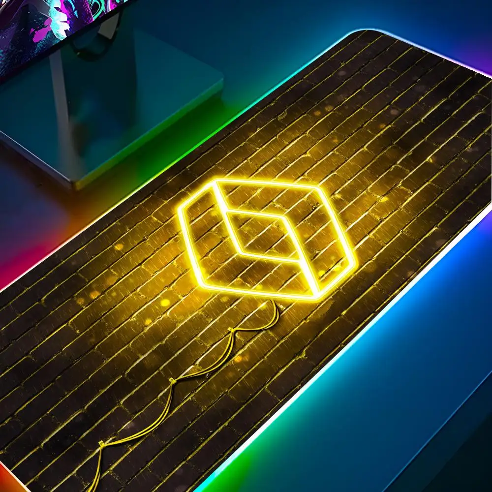 R-RENAULTS Logo Car Mouse Pad RGB Pc Gamer Keyboard LED Glowing mause pad Mats Rubber Cute Cartoon Gaming Computer csgo lol pubg