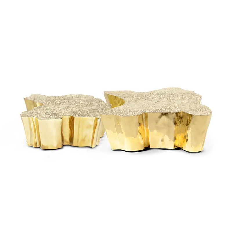 

Stainless steel light luxury high-end special-shaped coffee table designer villa living room home creative art irregular coffee