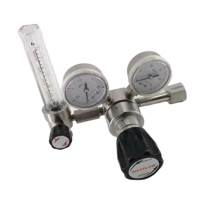 SS316L material 0-25L pressure Regulator With flow Meter CO2 SO2 HCl gas