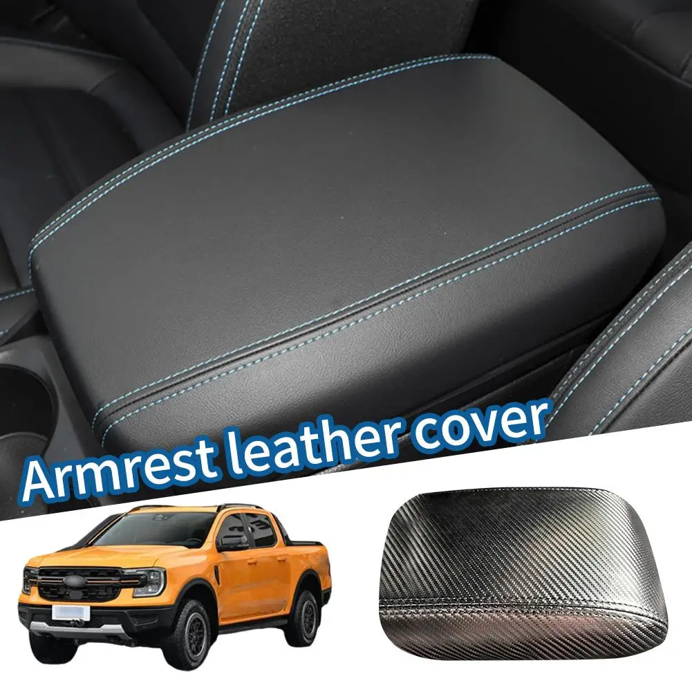 

Pu Leather Car Armrest Cover Trim Center Console Lid Protector Cap Interior Car Accessories For Ranger 23-24 Q3q9