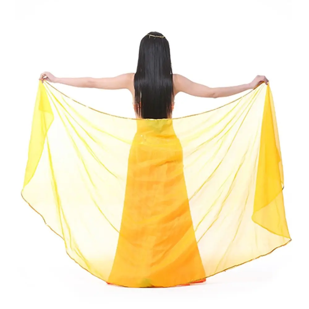 Moda luz véus de dança do ventre chiffon longo latino dança do ventre xales feminino cachecol seda desempenho xale mostrar trajes