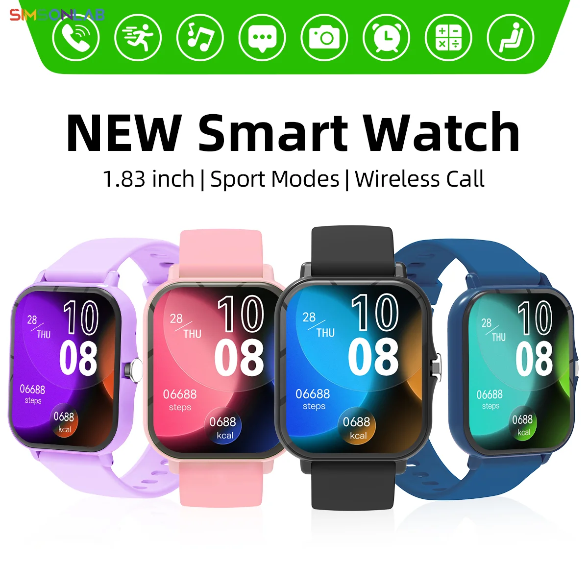 

2026 New Sport Smartwatch for Android/IOS Sleep Monitoring Fitness Tracker BT Call Voice Assistant Men Women Watch Gifts Choice