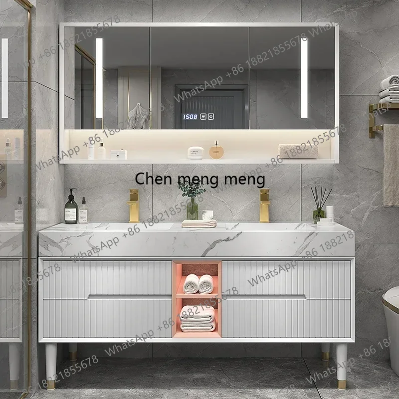 

Bathroom Cabinet Storage Kit Mirrors Mirror Drawer Vanity Sink Sinks Open Cabinets Luxury Washbasin Multipurpose White