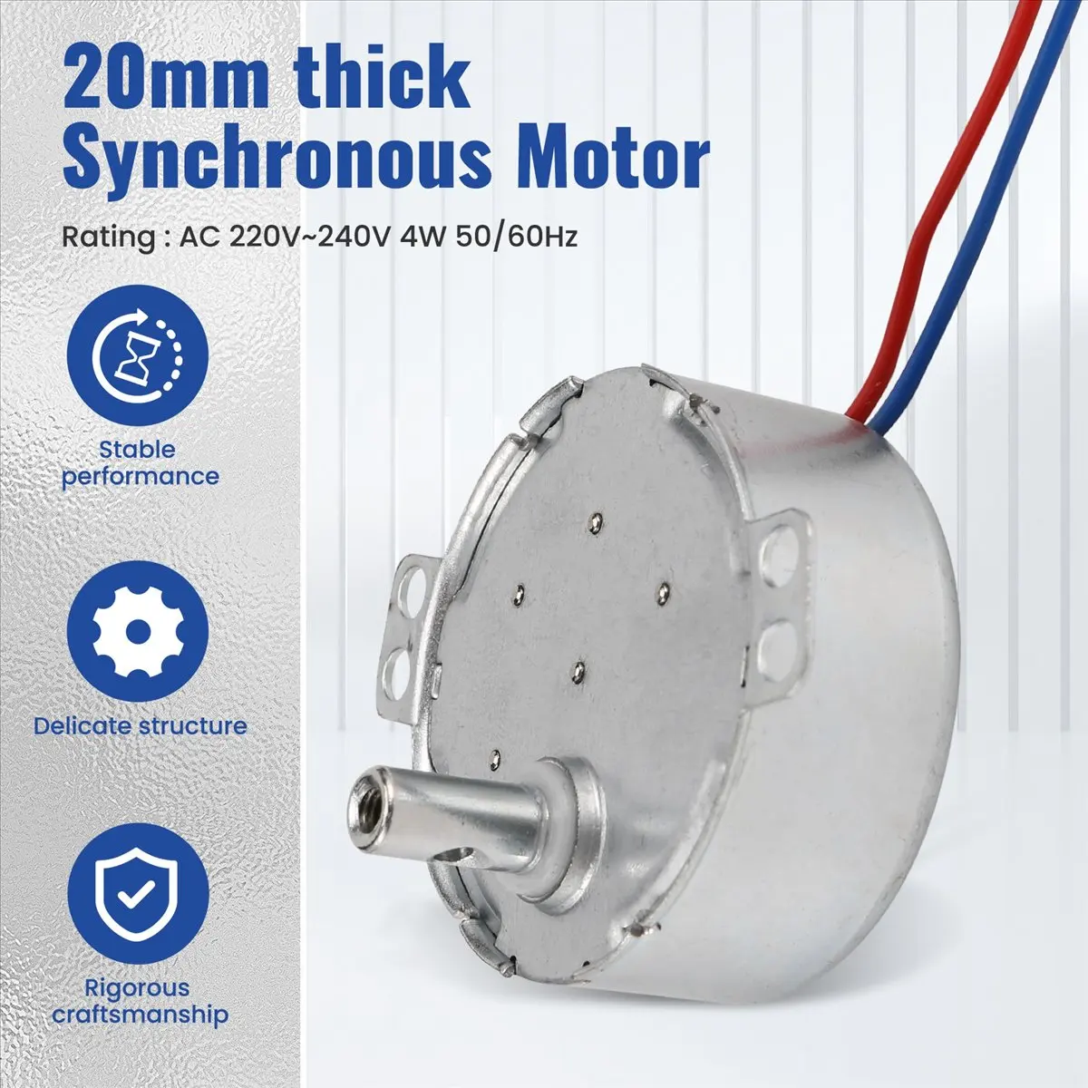HITL AC 220V-240V 4W 3RPM CCW/CW 20mm Thickness AC Synchronous Motor