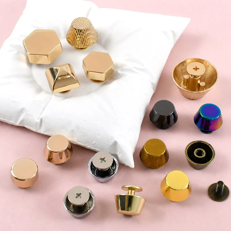 10/20/30Pcs Metal Nail Buckle Handbag Mushroom Rivet Button Purse Screw Stud Buckles Protecting Feet Leather Crafts Accessories