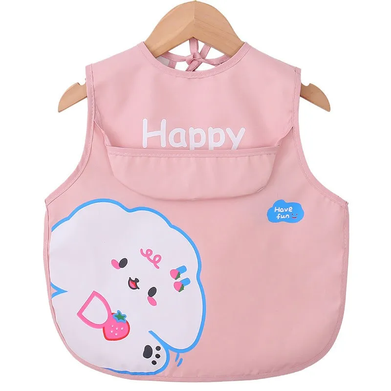 2PCS/1PCS Eating Feeding Smock Baby Bib Toddler Apron Bibs Waterproof Adjustable Size Girls Boys Newborn Stuff