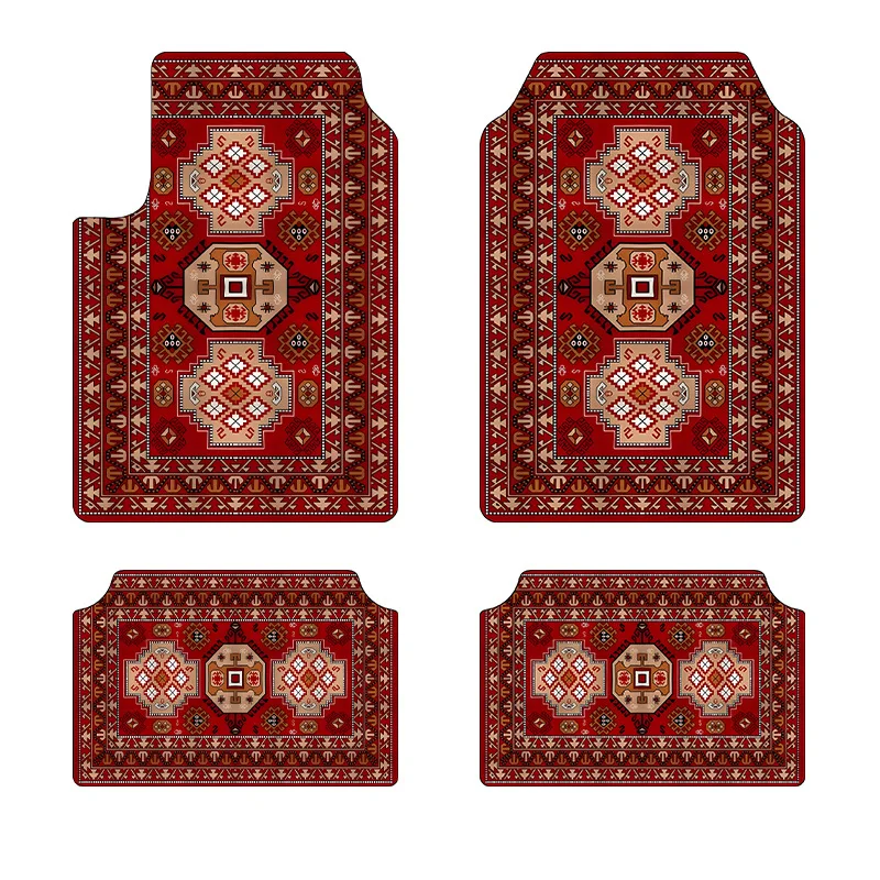 Universal Size Car Foot Mat Bohemian Style Car Floor Mat American Retro Rugs for Bedroom Home Washable Carpet Anti-slip Soft Rug