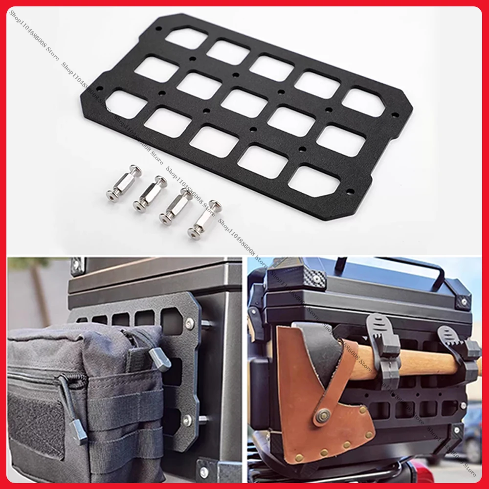 

Motorcycle Top Case Molle Panel For Trunk Storage Aluminum Alloy Waterproof Tactical Universal Side Box Modular Organizer